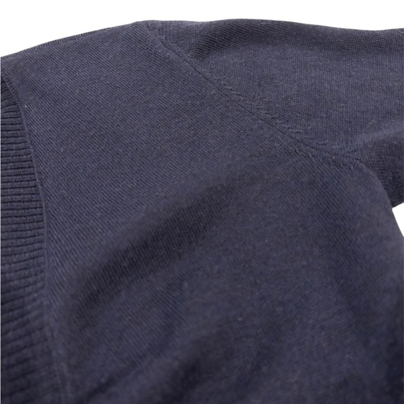 Eileen Fisher 100% Merino Wool Draped Open Front Knit Cardigan Sweater Dark Blue - Picture 4 of 5